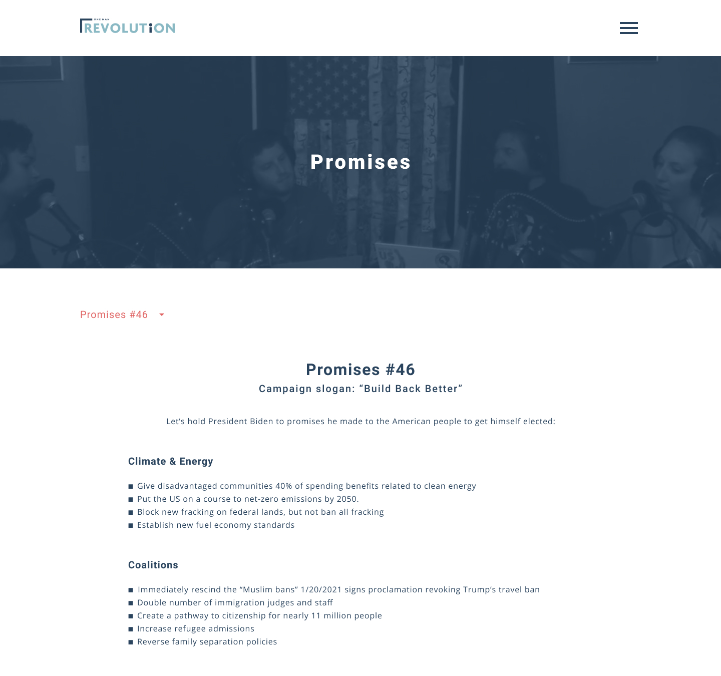 onemanrev-podcast-promises-page-dropdown